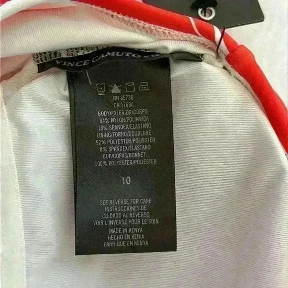 Vince Camuto NWT Tangerine One Shoulder One Piece Swimsuit MSRP $108 Women Sz 10 - Picture 9 of 12